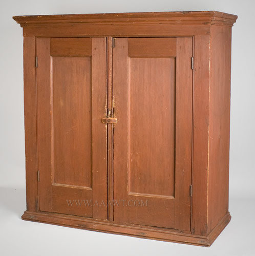 Cupboard, Hanging Cupboard, Original Red
Maine
19th Century, entire view